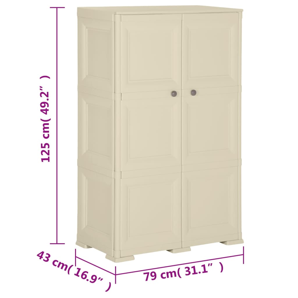 Plastic Cabinet 79x43x125 cm Wood Design Angora White